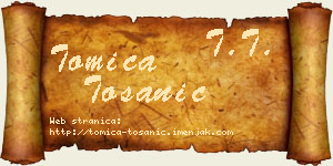 Tomica Tošanić vizit kartica